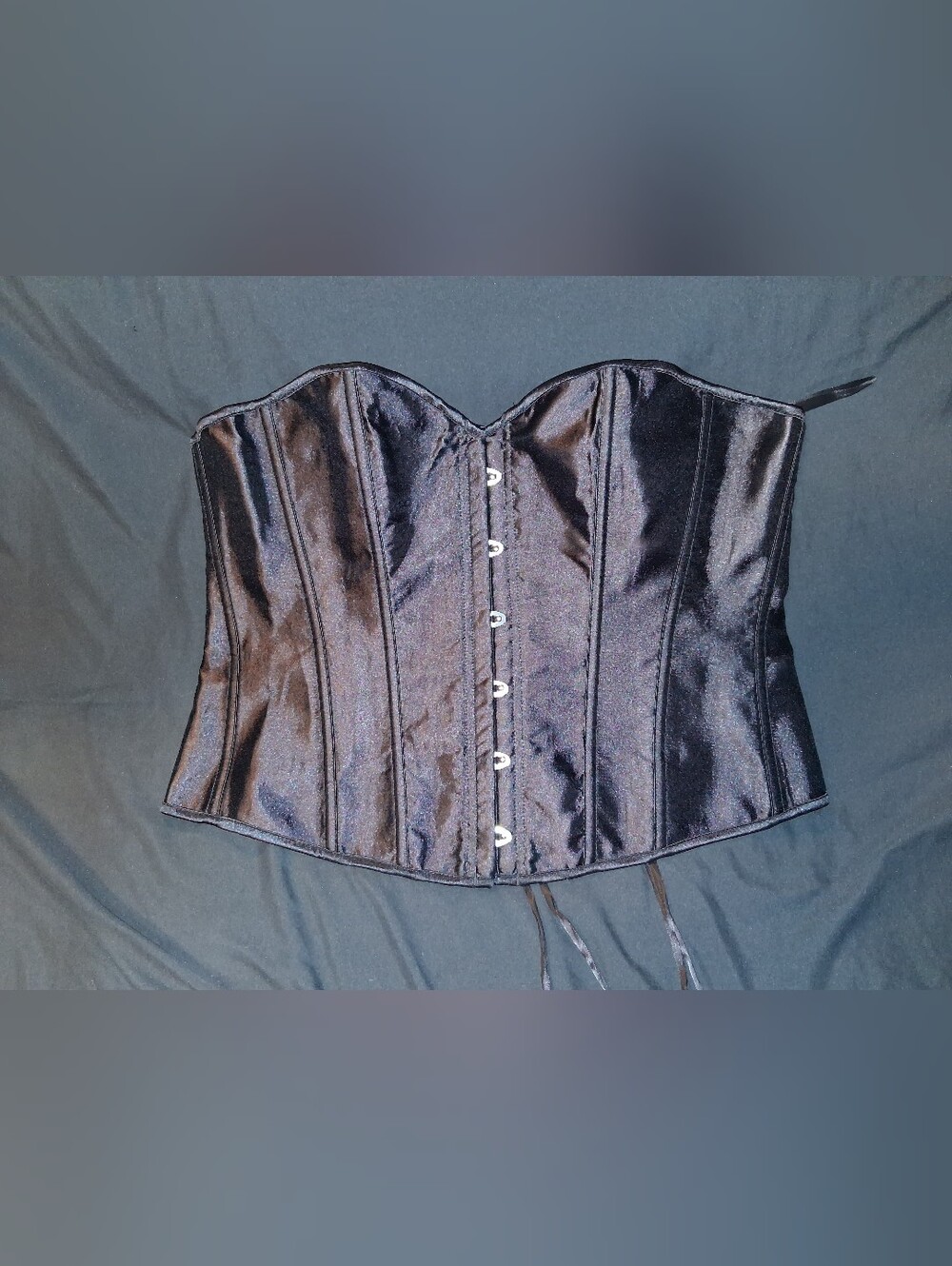 Black Satin Corset Top